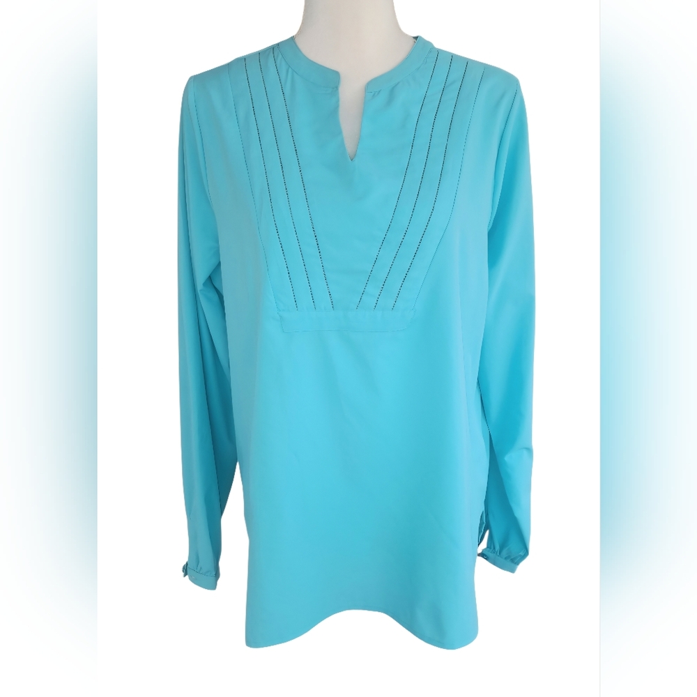 Coolibar Turquoise Long-Sleeve Sun Protection Tunic - Picture 2 of 7